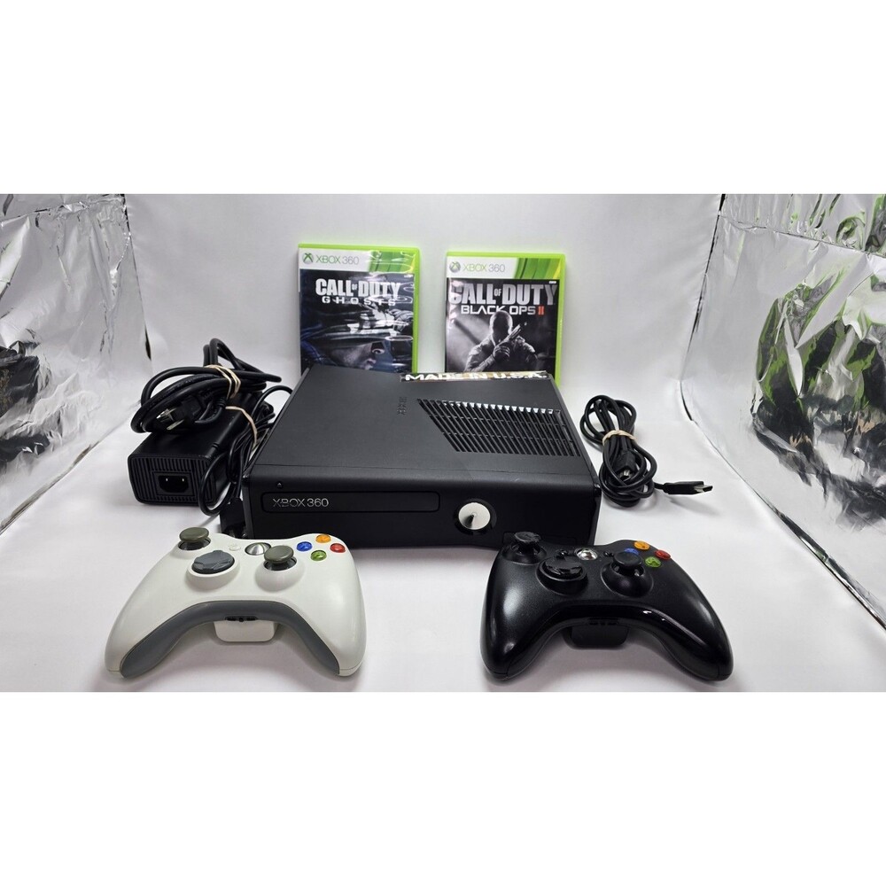 Microsoft Xbox 360 S Slim 278GB Console Bundle 2 Controllers 2 Games Tested